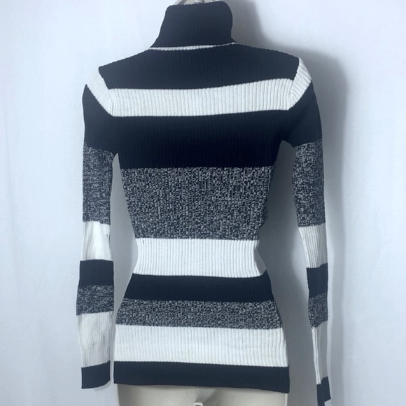 Brand New Beechers Brook Black and White Turtle neck Pullover Sweater - Picture 3 of 7